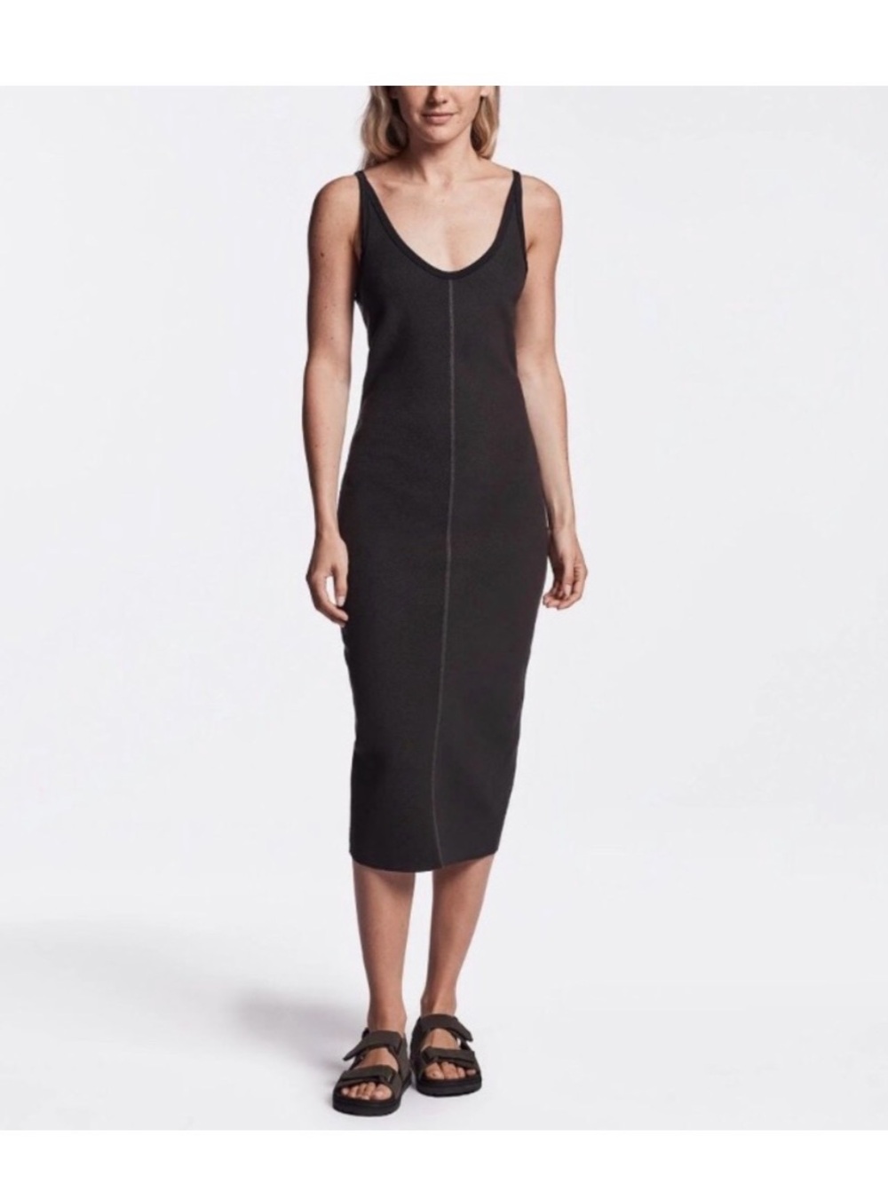 James Perse Chevron Rib Cami Tank bodicon Dress Size 2/ US M